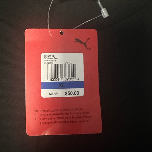 NWT - Puma Shirts | Puma Scuderia Ferrari Short Sleeve Color: Black | Size: xl - Picture 6 of 9